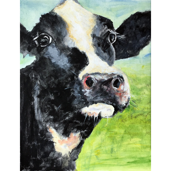 Black & white Cow (Acrylic)