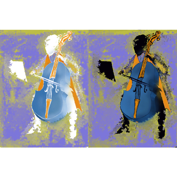 Cellists (Watercolour and Digital)