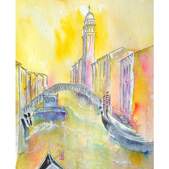 Venetian canal (watercolour)